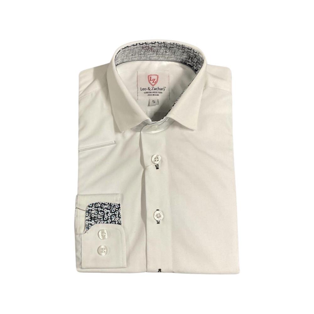 NEW LEO & ZACHARY boys' dress shirt in white